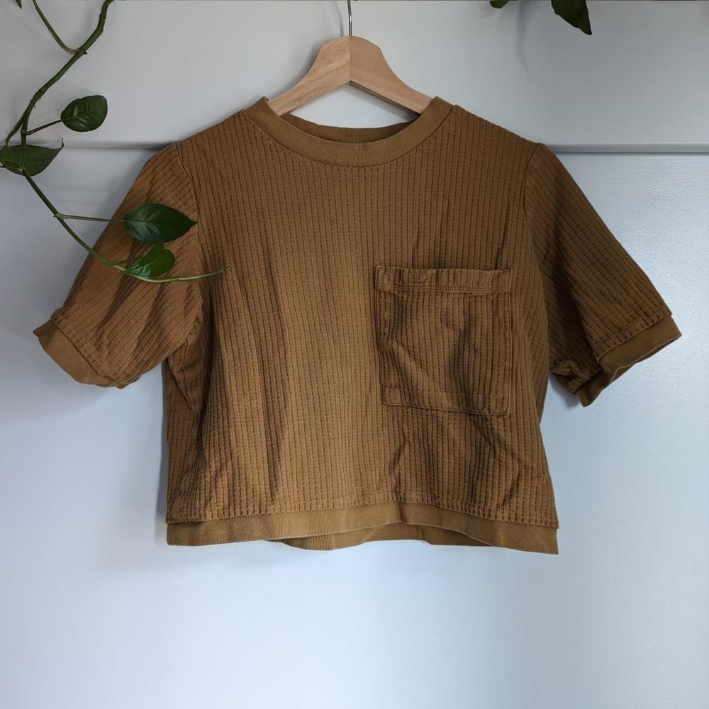 OAK + FORT matching burnt orange waffle cotton set